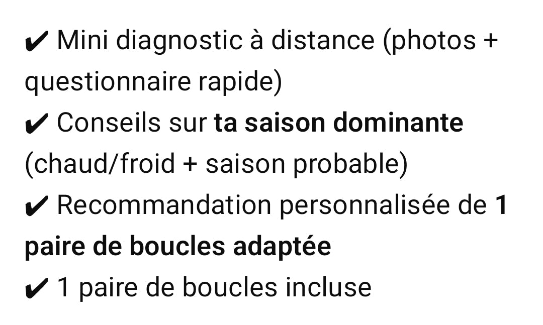 Conseil Colorimétrie + Boucles d'oreilles
