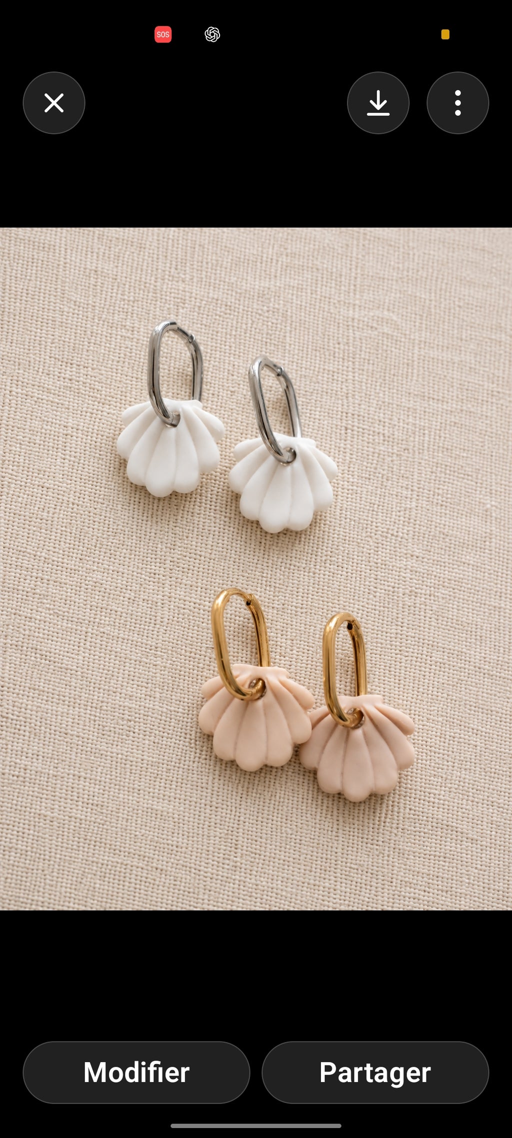 Boucles d'oreilles Coquillages – Teintes Nudes